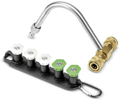 Kärcher Gutter Cleaner Kit, Maximum 3,500 PSI for Effective Cleaning of Gutters with Pressure Washers, Includes Five Nozzles, and Nozzle Holder