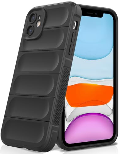 BonYonka Silicone Case Compatible with iPhone 11, Anti-Scratch Microfiber Lining, Shockproof Case with Camera Protection, Black