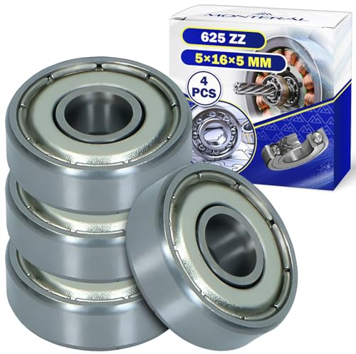 4 Stück Kugellager 625 ZZ mit Größe 5x16x5 mm - MONTERAL