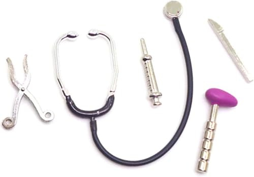 5 Pcs Dollhouse Mini Stethoscope Care Tools Dollhouse Dolls Miniature Garden Kit, Hospital Accessories Set for House Decoration Doll Miniature Dollhouse Decor Accessories