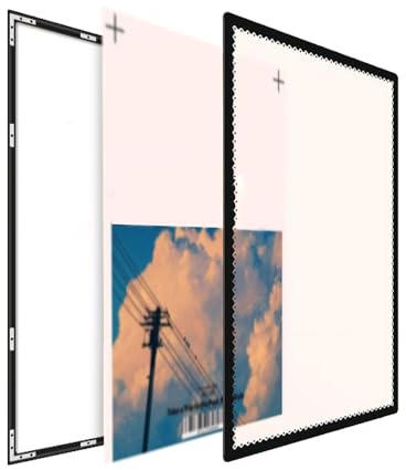 QIeCny LED-Leuchtkasten (schlank/9 Mm), Werbedisplayrahmen (hell), Schnellwechselschilder + Plug & Play, Gehärtetes Glas (Keine Vergilbung/Verformung), Für Restaurants, Geschäfte,4A,Black