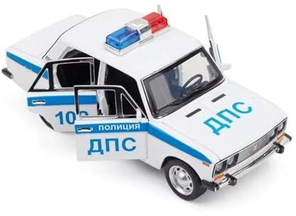 SYOEUR 1:24 Für Lada NIVA Legierung Polizei Druckguss Fahrzeuge Metall Spielzeug Auto Modell Hohe Simulation Sound Licht Hobby Automodell Spielset