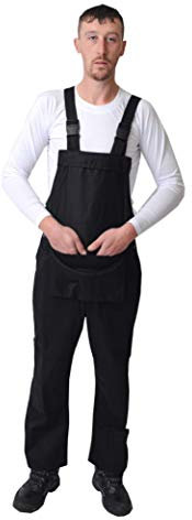 Roadmaster Bib and Brace Dungaree Overalls Painters Suit for Decorators Builders, Black, S