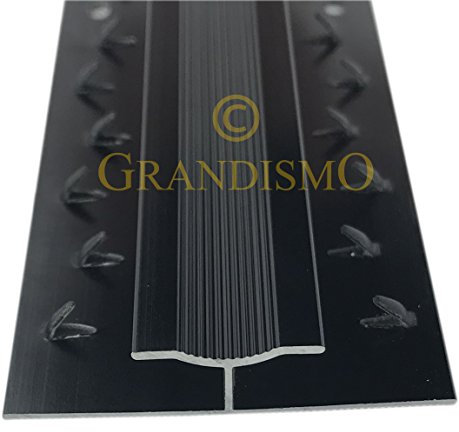 Grandismo® Dual Carpet to Carpet Strip Gripper/Trim - Metal Doorbar Threshold (Black)
