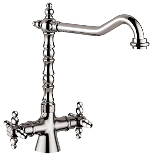 Casa Padrino Jugendstil Retro Waschtisch Armatur Silber H. 30,5 cm - Waschbecken Armatur Made in Italy