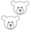Balvi Patère The Bear Couleur Gris Lot de 2 Porte-Manteaux en Forme de tête d'ours Métal