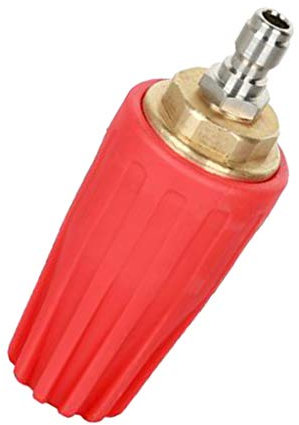 FLAMEER Pressure Washer Rotating-Rotary Turbo Nozzle 5000PSI Outdoor Power Equipment Fit onto Most Brands of Pressure Washers - Red, 5000PSI 035Hole