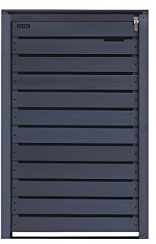 Mülltonnenbox Mülltonnenverkleidung 1 Tonne Holz 120L - 240L anthrazit inkl. Rückwand vorimprägniert vormontiert Müllcontainer Mülltonne Mod.H