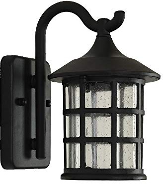 BEHWU Antike Wandleuchte, Außenwandleuchte, IP44 Wasserdicht, E27, Eisen + Glas, Innenhof, Garten, Balkon, Flur, Terrassenwandleuchte (Color : Black)