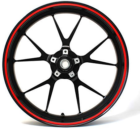 Felgenrandaufkleber Felgenrand Stripes Breite 7mm Matt Glanz Carbon mit Montagetool 16 17 18 19 Zoll Zubehör für Auto Motorrad Felgen Aufkleber (Rot)