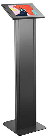 KIMEX - Soporte para Tablets - Compatible para Tablet iPad Pro 12.9 3ra. generación - Montaje en Suelo - Altura 110 cm - Mecanismo antirrobo - Negro - 091-3141K2