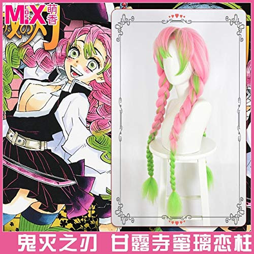 Dämonentöter Kimetsu keine Yaiba Kamado Nezuko Cosplay Perücke Iguro Obanai Tomioka Giyuu Kochou Shinobu Haar Agatsuma Zenitsu Kostüm Einheitsgröße Kanroji Mitsuri Perücke