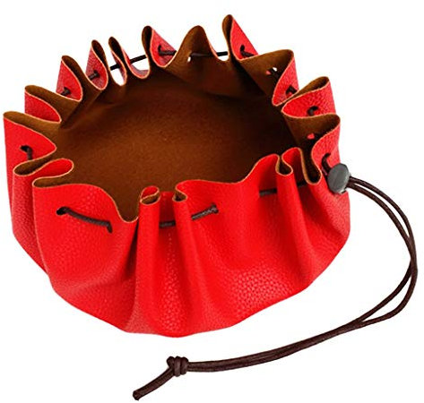 Wasserdichte 15'' PU Leder Kordelzug Zunder Beutel Bushcraft Camping Outdoor Survival Ausrüstung - Rot, wie beschrieben