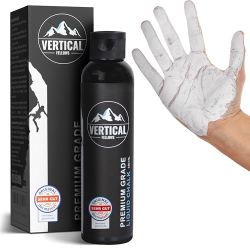 VERTICAL FELLOWS Liquid Chalk - DERMATEST sehr gut - Flüssigkreide zum Klettern Bouldern Gewichtheben Crossfit - Flüssiges Magnesia zum Turnen