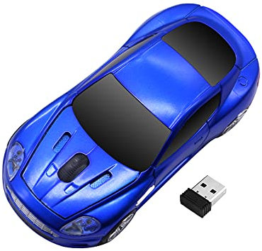 Aikchi 3D sans Fil Auto Voiture Souris, Ordinateur Portable PC Souris d’Ordinateur, lumière LED 2.4GHz 1000DPI pour MD (Bleu)