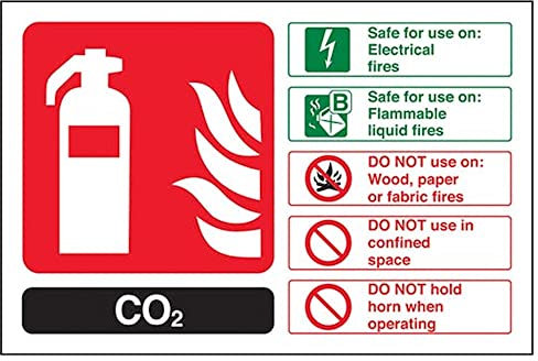 V Safety Fire Extinguisher - CO2 ID - 150 X 100mm