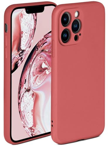 ONEFLOW Soft Case für iPhone 13 Pro Hülle aus Silikon mit Kameraschutz, Silikonhülle mit erhöhtem Schutz fürs Display, Backcover Schutzhülle, weiche Handyhülle, Rot
