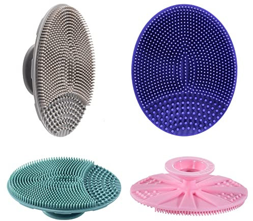 INNERNEED Spazzola in silicone per la pulizia del viso, morbida e delicata esfoliante e massaggiante (4 colori misti)
