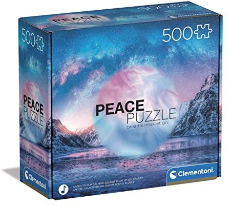 Clementoni - 35116 - Peace Puzzle - Light Blue - Puzzle 500 Teile ab 14 Jahren, Erwachsenenpuzzle mit Wimmelbild, Geschicklichkeitsspiel für die ganze Familie