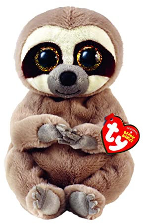 Ty Beanie Boos Baby Faultier Silas-15 cm, Braun, 2009300