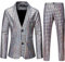 LucMatton Herren 2-teiliges Disco-Set, glänzende Jacke und Hose, metallische Pailletten, silber, M