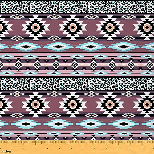 Boho Streifen Stoff Meterware Bohemian Mandala Indoor Outdoor Stoff Chic Boho Polsterstoff für Stühle Geometrisch Aztekisch Dekostoff zum Quilten Nähen DIY Basteln Patchwork 92 x 150 (HxB)
