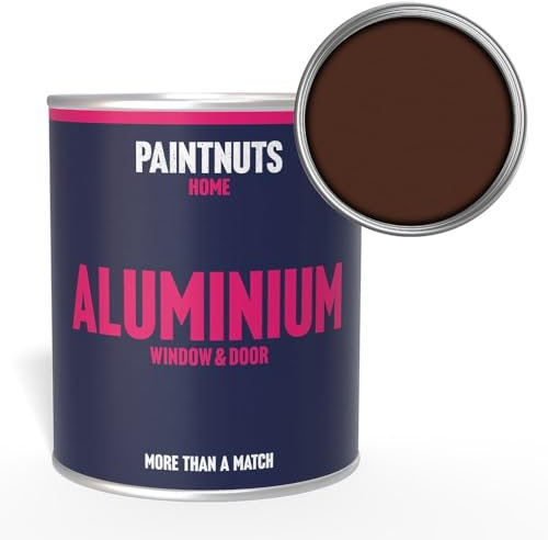 Paintnuts Aluminium Window & Door Paint - RAL-8016 - MAHOGANY BROWN Satin 1 Litre Tin