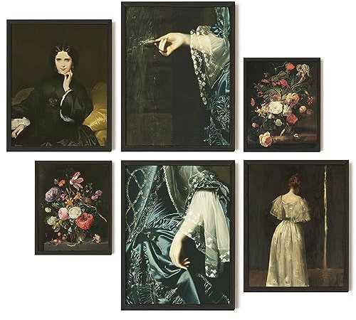 EXCOOL CLUB Gotische viktorianische Dekoration für Zuhause – 30,5 x 40,6 cm, antike viktorianische Wanddekoration, dunkle akademische Raumdekoration, stimmungsvolles, maximalistisches Dekor,