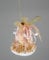 3Pcs Light Pink Santa Bell 8x10cm - Christmas Tree Hanging Decorations Festive Decorative Ornaments Fairy Tale Themed Xmas Tree Pendant