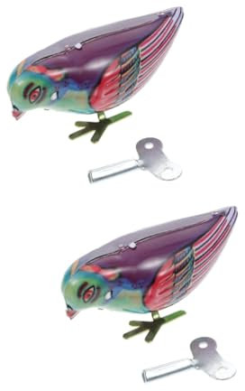 TOYANDONA 2St Blechspielzeug Kinderspielzeug Schwimmendes Spielzeug mit Uhrwerk Puzzle-Spielzeug Spielzeuge Haargummis Uhrwerk Spielzeug Elster-Uhrwerkspielzeug Zinn Rennauto Kleinkind