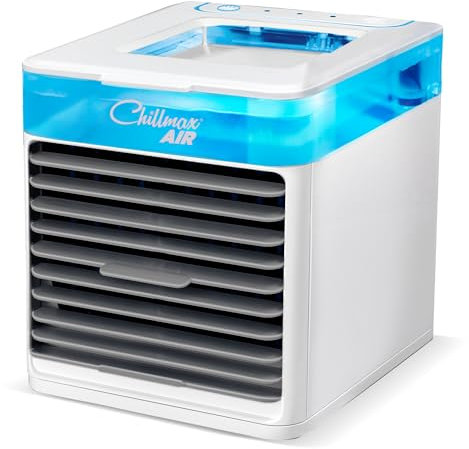Chillmax Air Pure Chill with 2 x Free Spare Filters Bundle - Personal air cooler and humidifier that chills you 2 ways!