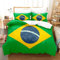 ZZTBQ Bettwäsche für Kinder 135x200 Kinderbettwäsche Bettbezug und Kissenbezug-Set Brasilien Flagge Einzelbettwäsche Set