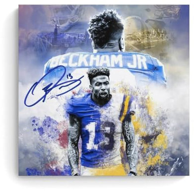 QEWSAR Odell Beckham Jr. Fußballstar-Kunstposter, Leinwandgemälde, Wandkunst, dekorative Bilddrucke, moderne Dekoration, 40 x 40 cm