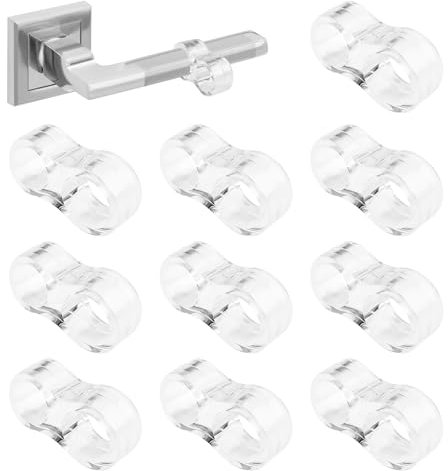 Dunkwckore 10PCS Topes para Puertas, Transparentes PVC Silicona Flexible Protector Puertas, Protectores para Picaporte de Puerta y Ventana para Proteger Paredes, Puertas, Ventanas, Muebles