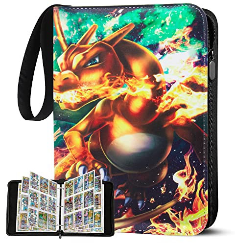 Sammelalbum für Pokemon Karten, 50 Seiten 900 Taschen Sammelkarten Album, Tragbar Wasserdicht PU Karten Heft, Sammelkartenalben Es ist das Geschenk für Kinder 50 Pcs Karten hüllen