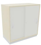 Geramöbel Schiebetürenschrank, 1 Dekor-Einlegeboden, abschließbar, 800x425x768, Weiß/Ahorn