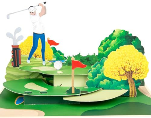 Halbur Pop Up Karte Geburtstagskarte 3D Golf, Pop Up Karte Geburtstag, Lustige Geschenkkarte für Golfbegeisterter, Lustiges Golfgeschenk für Frauen, Männer, Danke, Ruhestand, and Kollege