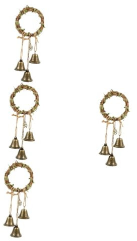 Cabilock 4 Stück Glocke Kristallwindspiel Zuhause hängende Hexenglocke Windspiel für den Balkon shöne bescherung Vintage Dekoration Boho- Wohnkultur Windglockenschmuck Hexenwindglocken