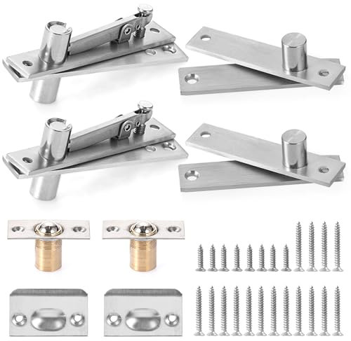 OwnMy 2 Set Hidden Door Hinges - Heavy Duty Pivot Hinge Kit for Murphy, Bookshelf & Screen Doors