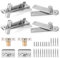 OwnMy 2 Set Hidden Door Hinges - Heavy Duty Pivot Hinge Kit for Murphy, Bookshelf & Screen Doors