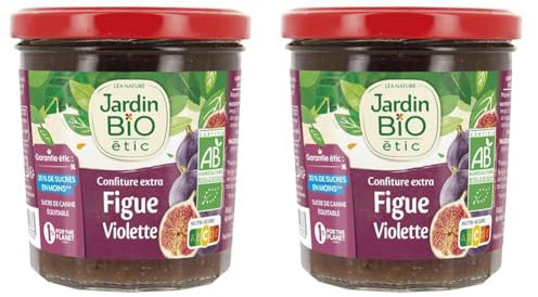 Jardin BiO étic - Confiture extra figue - Violette - bio - Sucré - Certifié AB - Bocal de 320g (Lot de 2)