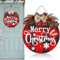 pangdapengpeng Weihnachten Willkommensschild Holzschild, Merry Christmas Türschild Hängedeko, Weihnachtskranz Tür Haustür Deko mit Schleife für Bauernhaus, Veranda, Wanddekoration (Rot+Schwarz)