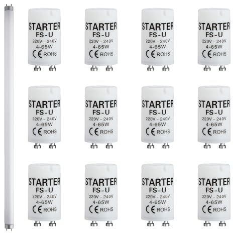 Fadwons 6 Stück Starter Leuchtstoffröhren 4-65 W, Universal Starter für Leuchtstoffröhren, Longlife 220-240V, Starter für Fluoreszierendes Licht, Leuchtstofflampe, Zuverlässige und Sichere Starter