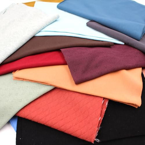 Stoffreste Paket Kiloware zum Nähen Jerseystoff Baumwolljersey Baumwolle Waffelpique Bündchenstoff Kinder (1,0kg Jerseystoff UNI)
