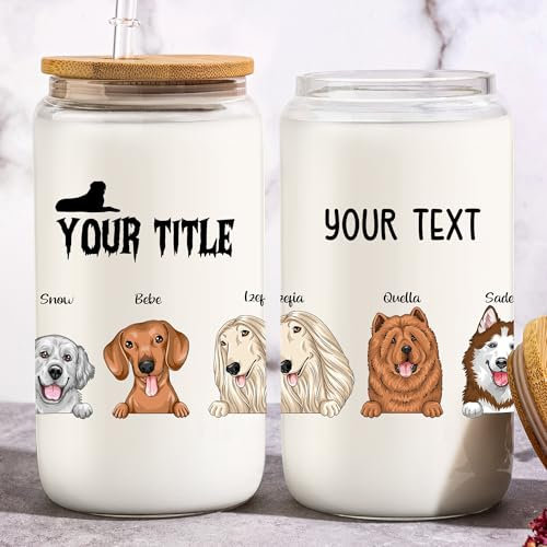 KEMEILA Vaso de Café Helado de Halloween - Taza de Vidrio de 16 Onzas Con Tapa y Popote, Vaso de Cerveza, Regalos y Decoraciones