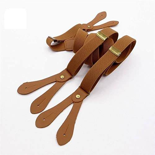 SFQEVHRZ Männer Hosenträger Strumpfhalter， England-Hosenträger mit Knopfleiste, 2 cm breit, 6 Clips, Vintage-Mode-Hosenträger, personalisierte Hosenträger for Straßenhosen