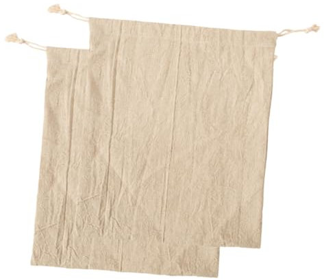 Cabilock 2St -Tasche leinenbeutel aufbewahrungssack stofftasche taschentücher stoffsack faltbar Netz Lebensmittelbeutel backen Brothalter Taschen Brotaufbewahrungsbeutel Flachs