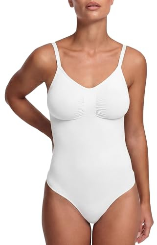 CFab Shapewear Body Damen Bauchweg mit String Strong Support | Formt Taille und Mitte mit starkem Halt glättet unter Kleidung und bleibt durch String Schnitt unauffällig im Alltag