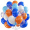 Luftballons Blau Orange Weiß, 60 Stück 12 Zoll Blau Orange Latex Luftballons Weiß Luftballons mit Konfetti Party Ballons, Party Luftballon für Geburtstag Hochzeit Gender Jahrestag Dekoration