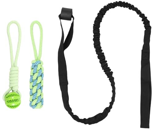 TNTGMG Jouet de Traction pour Chien, Jouet d'extérieur Suspendu à Un Arbre, Corde rétractable pour Chien, 63 Pouces de Longueur, Jeu Traction interactif